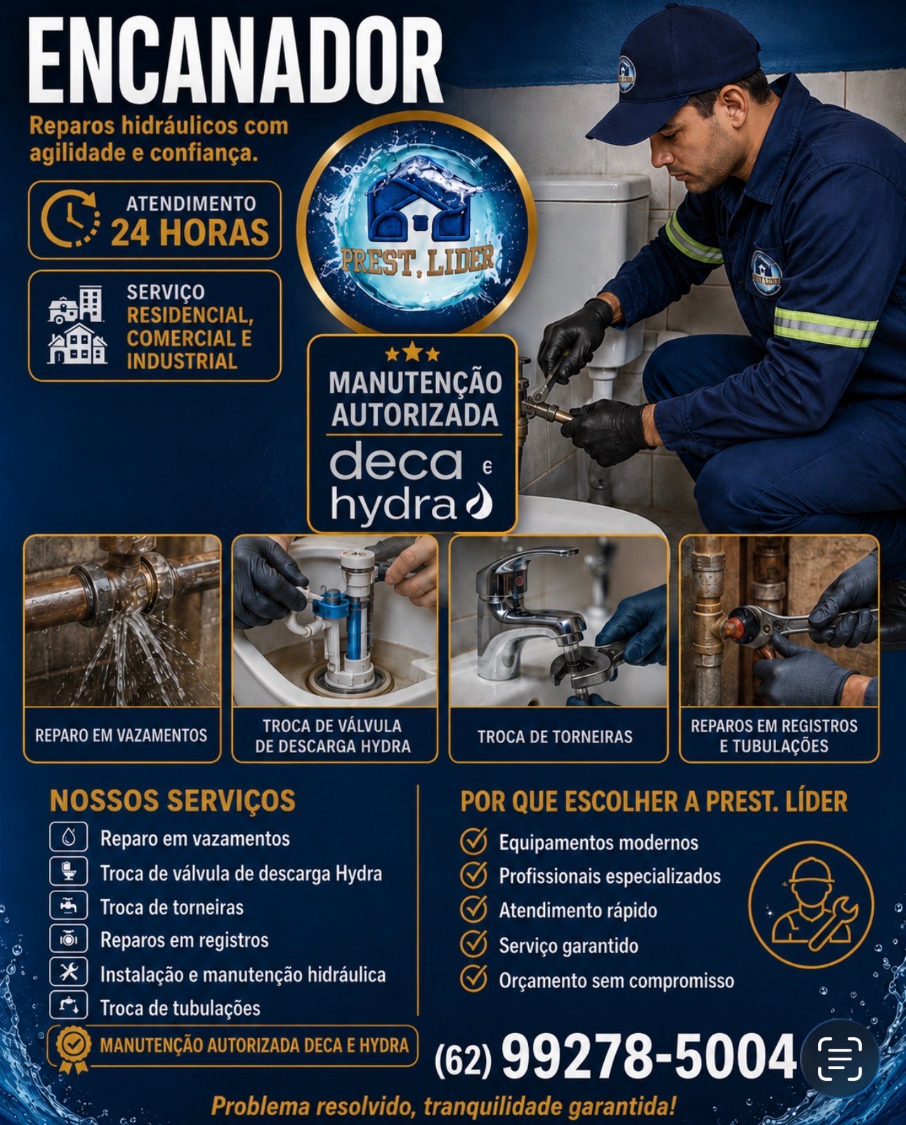 Serviços de encanador